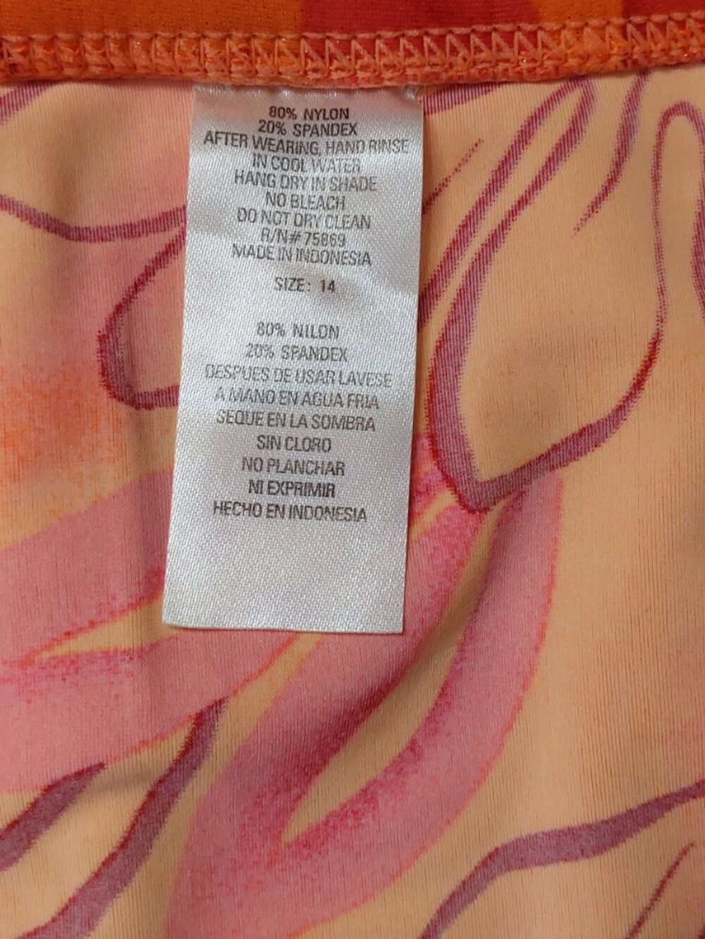 Ocean Dream Women's Tankini Swim Set Size 14 Orange Floral Skort 2 Piece Swimsui - Picture 4 of 13
